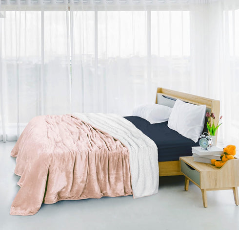 Florida Sherpa Flannel Blanket For All Season Warm and Super Soft For Double Bed 300 GSM - Brown