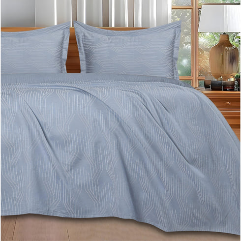 Streaks 100% Cotton 400 TC King Size Bedsheet Set with 2 Pillow Cover by Florida