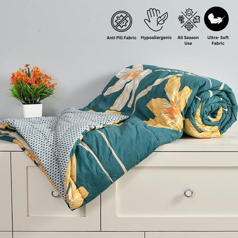 Reeva by Florida Microfibre All Season 150 GSM Reversible Double Comforter