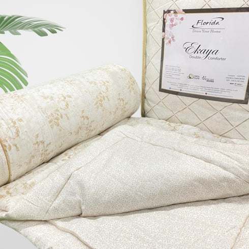 Ekaya 100% Cotton King Size Reversible Comforter for Double Bed