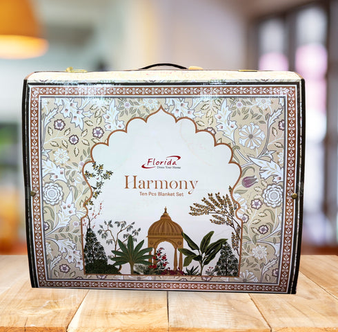 Harmony 10 Piece Mink Blanket Set for Winter - Perfect for Wedding Gift & Ocasional Gifting