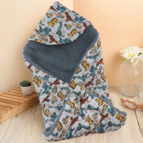 Florida All Season Hooded Baby Blanket Swaddler Wrapper Flannel Soft and Comfortable for New Born Baby Girls and Boys - Grey
