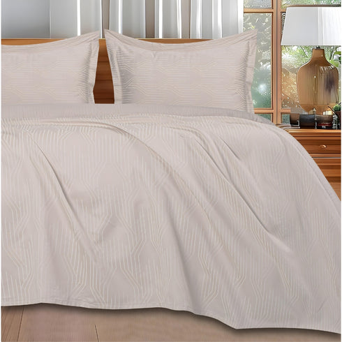 Streaks 100% Cotton 400 TC King Size Bedsheet Set with 2 Pillow Cover by Florida