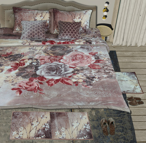 Harmony 10 Piece Mink Blanket Set for Winter - Perfect for Wedding Gift & Ocasional Gifting