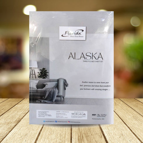 Florida Alaska Double Bed Imported bedsheet Set with Pillow Covers