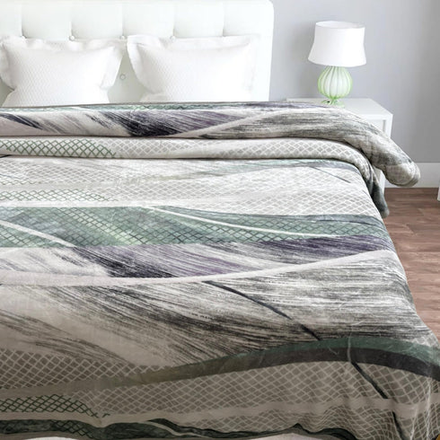Athens Two Ply Digital Printed Cloudy Mink Single Bed Blanket for Heavy Winter