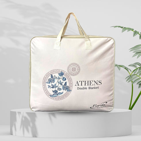 Athens Two Ply Digital Printed Cloudy Mink Double Bed Blanket for Heavy Winter