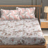 Florida Double Bed King Size Cotton Bedsheet with 2 Pillow Cover - Beige