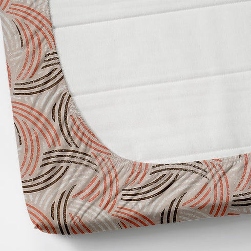 Florida Double Bed King Size Cotton Bedsheet with 2 Pillow Cover - Beige Round