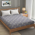 Florida Double Bed King Size Cotton Bedsheet with 2 Pillow Cover - Dark Grey