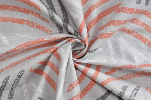 Florida Double Bed King Size Cotton Bedsheet with 2 Pillow Cover - Grey Round