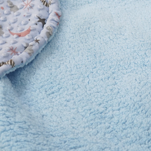 Florida All Season Hooded Baby Blanket Swaddler Wrapper Flannel Soft and Comfortable for New Born Baby Girls and Boys - Sky Blue