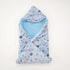 Florida All Season Hooded Baby Blanket Swaddler Wrapper Flannel Soft and Comfortable for New Born Baby Girls and Boys - Sky Blue