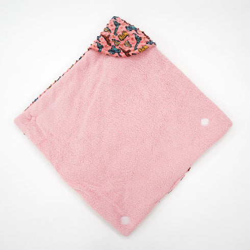 Florida All Season Hooded Baby Blanket Swaddler Wrapper Flannel Soft and Comfortable for New Born Baby Girls and Boys - Warm Rose