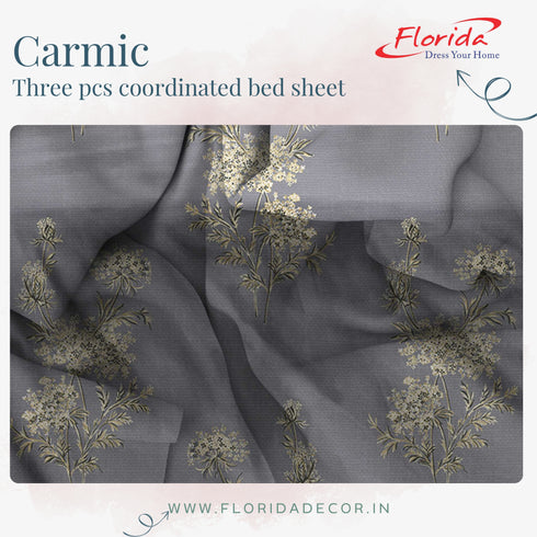 Carmic King Size 100% Cotton Bedsheet with Pillow Covers by Florida