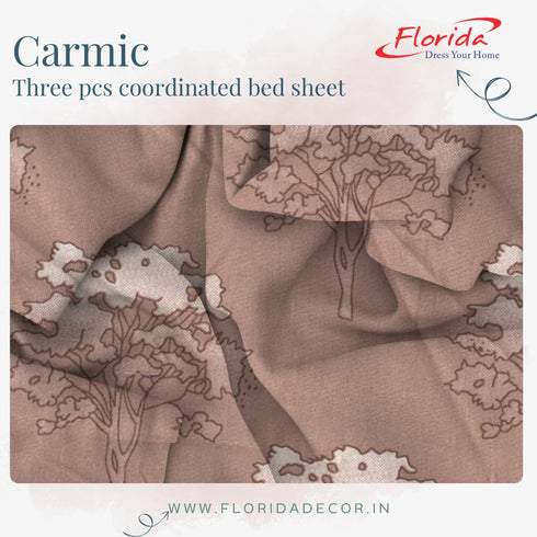 Carmic King Size 100% Cotton Bedsheet with Pillow Covers by Florida