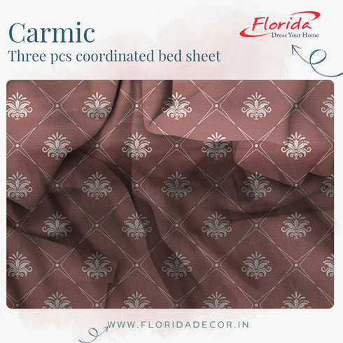 Carmic King Size 100% Cotton Bedsheet with Pillow Covers by Florida