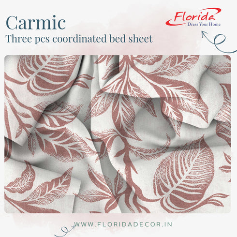 Carmic King Size 100% Cotton Bedsheet with Pillow Covers by Florida