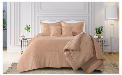 DulceVida Derby (Quilt/Rajai) Comforter Set with 1 Double Quilt, 1 Winter Bedsheet, 2 Cushions with Fillers and 2 Pillow Covers for Double Bed for Heavy Winter