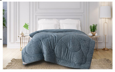 DulceVida Derby (Quilt/Rajai) Comforter Set with 1 Double Quilt, 1 Winter Bedsheet, 2 Cushions with Fillers and 2 Pillow Covers for Double Bed for Heavy Winter