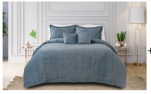 DulceVida Derby (Quilt/Rajai) Comforter Set with 1 Double Quilt, 1 Winter Bedsheet, 2 Cushions with Fillers and 2 Pillow Covers for Double Bed for Heavy Winter