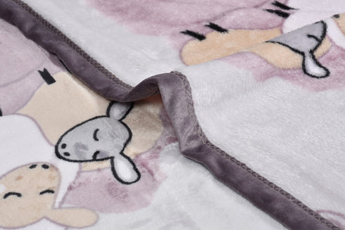 Florida All Season Ultra Soft Kids AC Blanket/Baby Wrapper/Flannel Baby Blanket for 0-5 Yrs Kids Sheep Printed Grey Color (110x150cm)