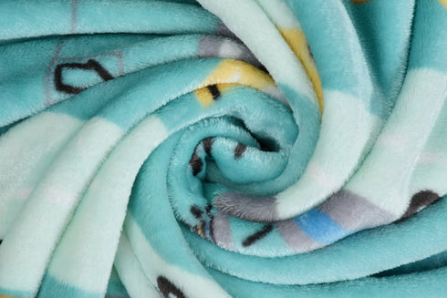 Florida All Season Ultra Soft Kids AC Blanket/Baby Wrapper/Flannel Baby Blanket for 0-5 Yrs Kids Car Printed Sky Blue Color (110x150cm)