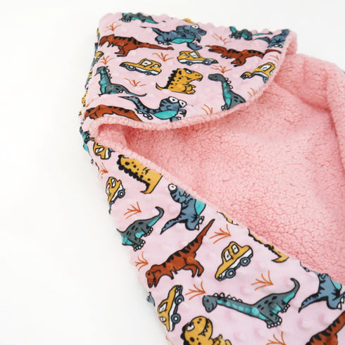 Florida All Season Hooded Baby Blanket Swaddler Wrapper Flannel Soft and Comfortable for New Born Baby Girls and Boys - Baby Pink