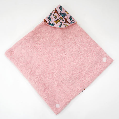 Florida All Season Hooded Baby Blanket Swaddler Wrapper Flannel Soft and Comfortable for New Born Baby Girls and Boys - Baby Pink