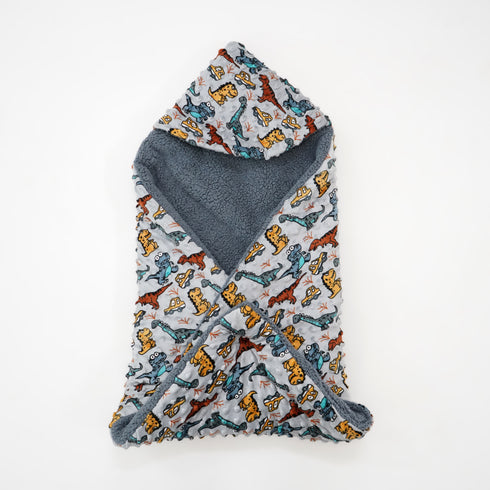 Florida All Season Hooded Baby Blanket Swaddler Wrapper Flannel Soft and Comfortable for New Born Baby Girls and Boys - Grey