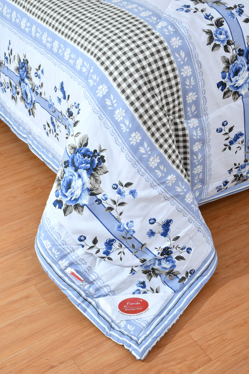 Heaven AC Double Bed Comforter for All Session (White Blue)