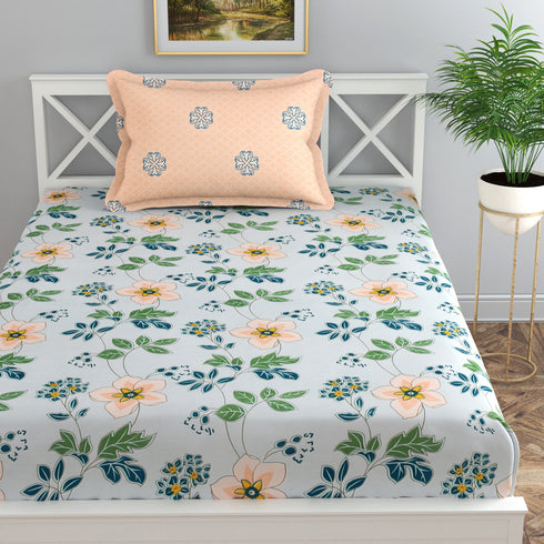 Reeva Fitted Bed Sheet Set with Pillow Covers by Florida