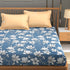 Bright King Size Bedsheet with Pillow Covers Blue & Orange