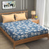 Bright King Size Bedsheet with Pillow Covers Blue & Orange