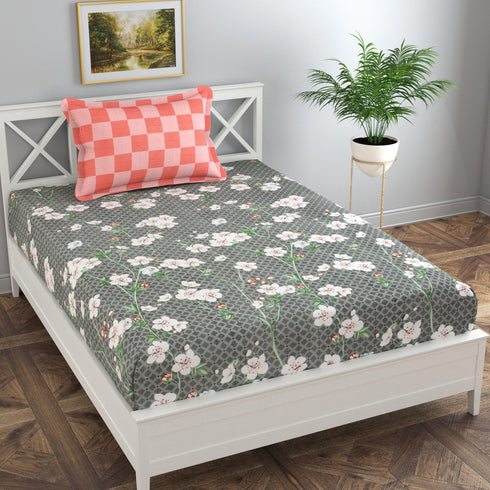 Reeva Fitted Bed Sheet Set with Pillow Covers by Florida