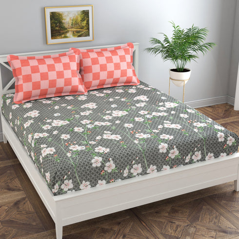 Reeva Fitted Bed Sheet Set with Pillow Covers by Florida