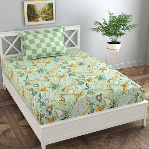 Reeva Fitted Bed Sheet Set with Pillow Covers by Florida