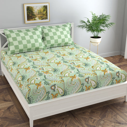 Reeva Fitted Bed Sheet Set with Pillow Covers by Florida