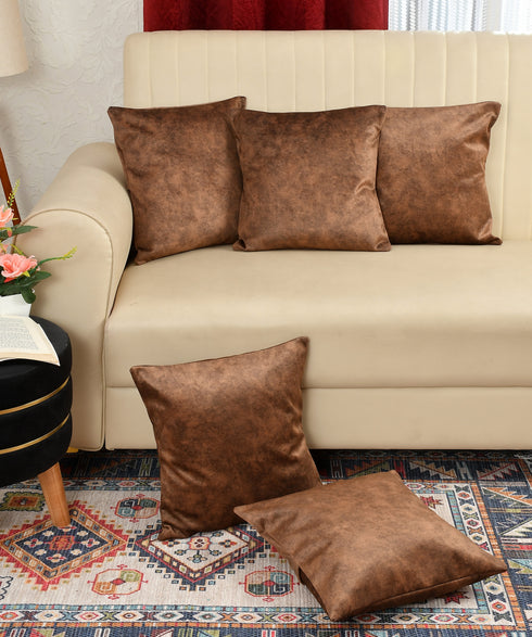 Walton by Florida Velvet Decorative Cushion Cover for Sofa (Set of 5 pcs)