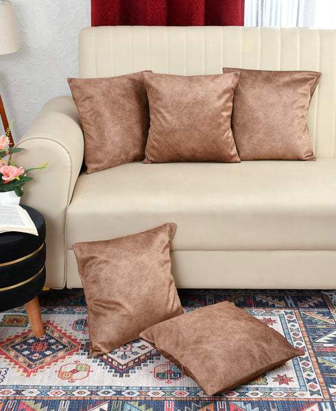 Walton by Florida Velvet Decorative Cushion Cover for Sofa (Set of 5 pcs)