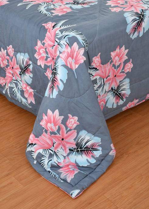 Rose 180 GSM Reversible AC Comforter for Double Bed by Florida (Dark Blue)