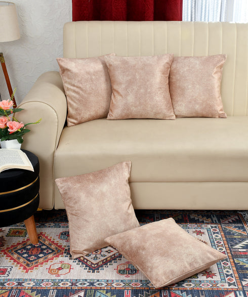 Walton by Florida Velvet Decorative Cushion Cover for Sofa (Set of 5 pcs)