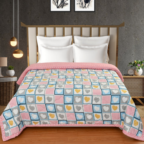 Venice Reversible Double Bed Comforter for all Session (Heart)