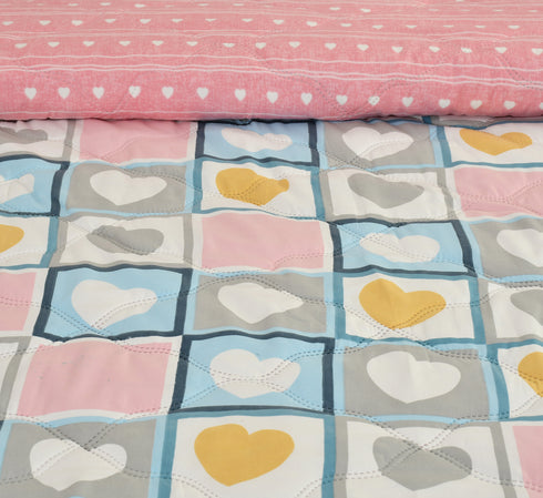 Venice Reversible Double Bed Comforter for all Session (Heart)