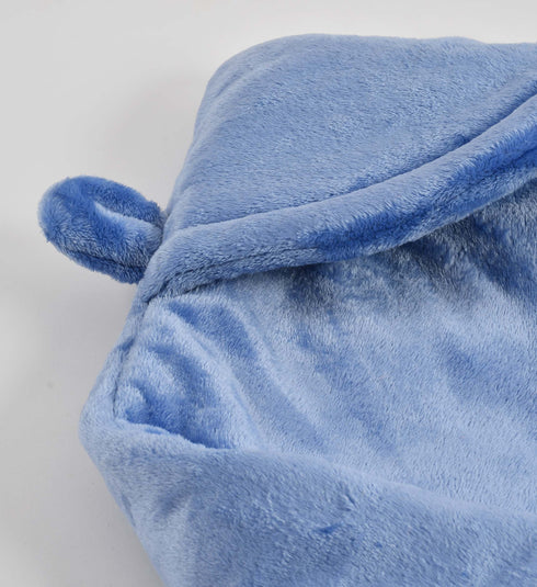 Florida All Season Hooded Baby Blanket Swaddler Wrapper Flannel Soft and Comfortable for New Born Babies - Blue