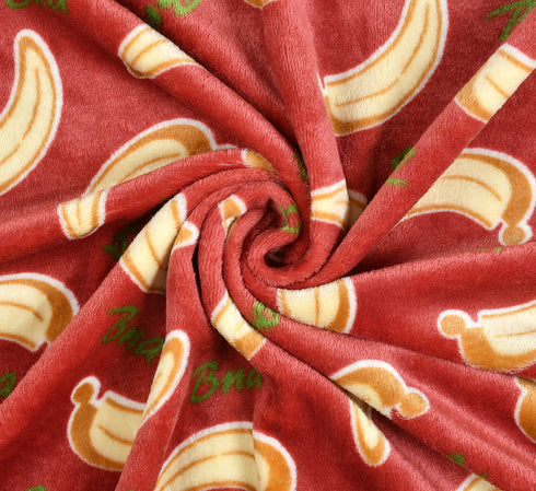 Florida All Season AC Baby Blanket Swaddler Wrapper Flannel Soft and Comfortable for 0-5 Years Babies with Banana Print - Rust