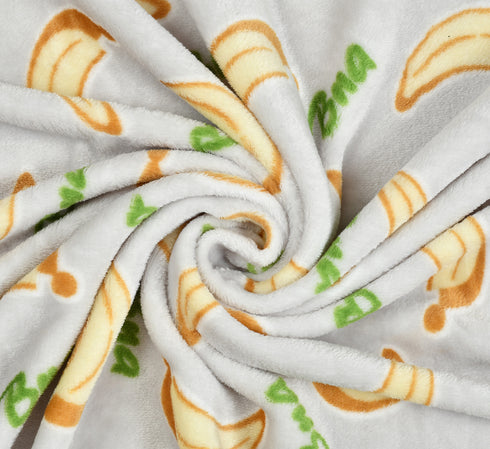 Florida All Season AC Baby Blanket Swaddler Wrapper Flannel Soft and Comfortable for 0-5 Years Babies with Banana Print - Grey