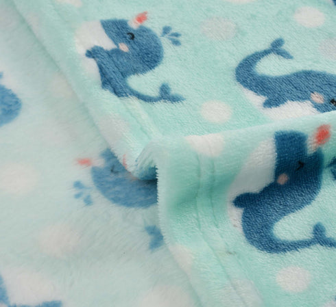 Florida All Season AC Baby Blanket Swaddler Wrapper Flannel Soft and Comfortable for 0-5 Years Babies with Dolphin Print Blue