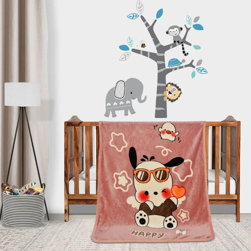 Florida All Season AC Baby Blanket Swaddler Wrapper Flannel Soft and Comfortable for New Born Babies with Adorable Prints and Designs Mauve