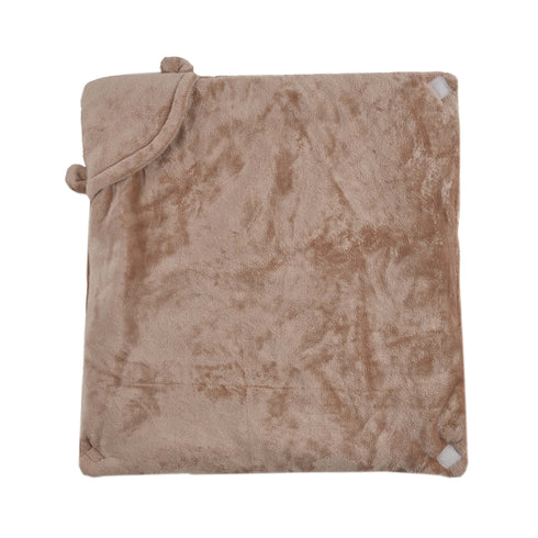 Florida All Season Hooded Baby Blanket Swaddler Wrapper Flannel Soft and Comfortable for New Born Babies - Brown